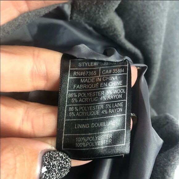 JACK | Gray Button Front Peacoat Jacket Size Large - Picture 6 of 6